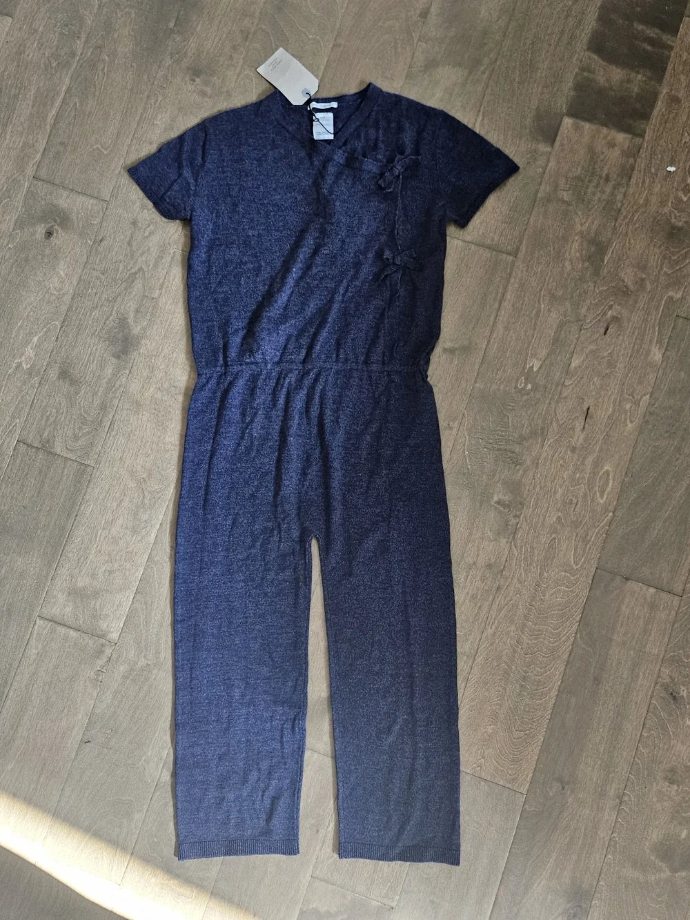 Zara Girls Navy Knit Jumpsuit 11-12y